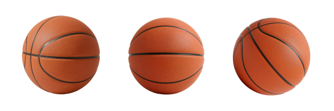 High-Resolution Basketball Photo Against Plain Isolated on Transparent Background. Generative Ai, Textured Surface