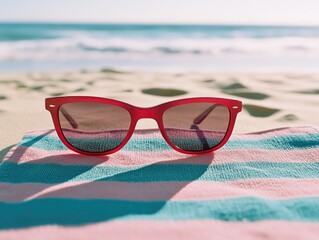 Sunglasses on Beach Towel
