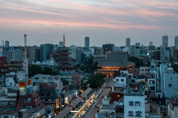 [東京都]浅草寺・仲見世通りの夜景