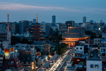 [東京都]浅草寺・仲見世通りの夜景