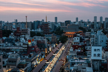 [東京都]浅草寺・仲見世通りの夜景
