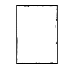 Abstract Grunge Border | Rough Black Frame Isolated PNG