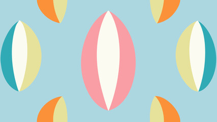 Fototapeta premium Repeating Pattern Of Abstract Oval Shapes In Pastel Colors On Blue transparency background geometric