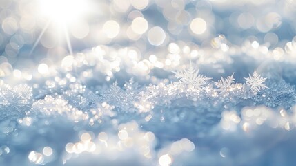 Ultra-realistic close-up photo of countless detailed snowflakes