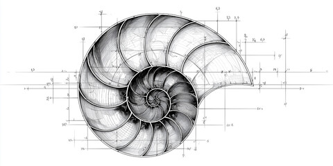 Nautilus shell showing golden ratio and fibonacci sequence