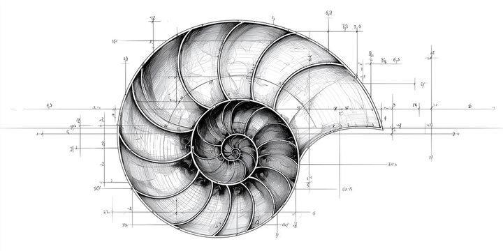 Nautilus shell showing golden ratio and fibonacci sequence