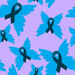 Breast cancer month seamless pink ribbon day mammogram pattern for medical accessories and medicine textiles