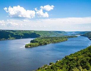 Obraz premium Panoramic view of a river valley