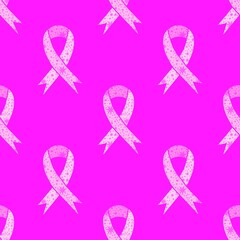 Breast cancer month seamless pink ribbon day mammogram pattern for medical accessories and medicine textiles