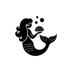 creative details Outline mermaid silhouette Icon vector illustration.