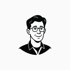 Man with Glasses and Collared Shirt Portrait male spectacles