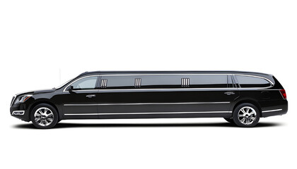 Black Stretch limousine waiting for guests to arrive