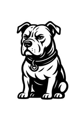 Tattoo-style pitbull dog vector