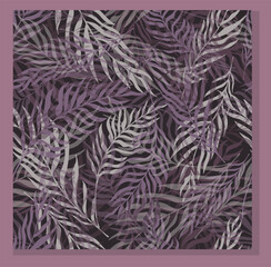 Seamless background palm leaves. eaves silhouette summer pattern. hand drawn. Not AI, Vector illustration