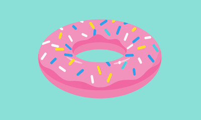 pink donuts with bright blue background eps8