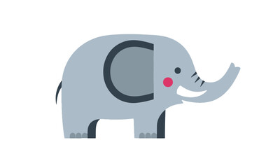 elephant vector flat design facing sideways for kids design eps 8