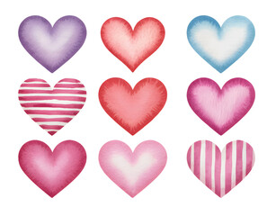 Romantic hearts in pastel tones, perfect for wedding, valentine, and greeting themes.