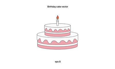 birthday cake vector flat design  eps 8