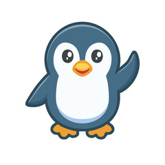Obraz premium A cute penguin waving its flipper, creating a welcoming and friendly impression. Its adorable features and inviting gesture symbolize warmth and approachability.
