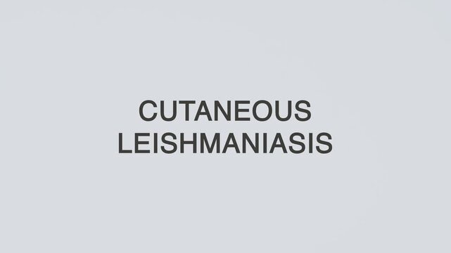 Cutaneous leishmaniasis word diagnosed with a stethoscope held in hand on a white background, illustrating skin parasitic infection, medical diagnosis, healthcare concept, and awareness