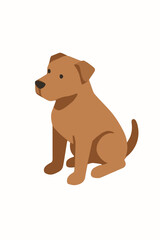 Isometric vector illustration of a pitbull dog