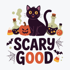 Obraz premium scary good helloween t shirt design