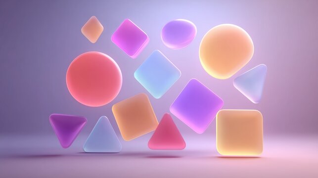 minimal colorful geometric puzzle game splash on gradient background