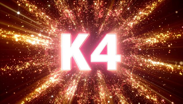 Exploding text design with bright K4