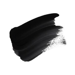 Fototapeta premium Abstract black paint brush stroke on white background for artistic design illustration and textured element