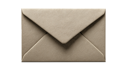 Minimalist mailing envelope presented in a modern floating style with a floating look effect. Absolutely no shadows and reflections, no support, no contact with the surface (no floor contact, no base)