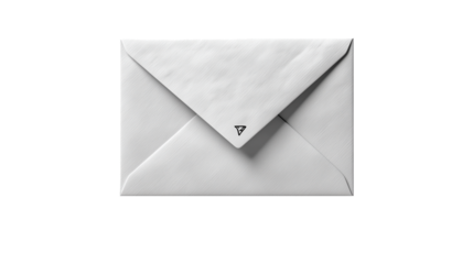Minimalist mailing envelope presented in a modern floating style with a floating look effect. Absolutely no shadows and reflections, no support, no contact with the surface (no floor contact, no base)