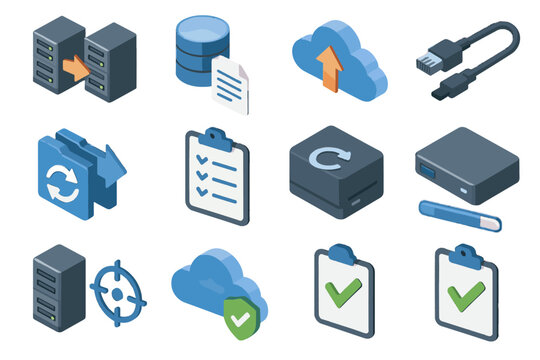 Sync upload file database progress vector icon migration data icons bar