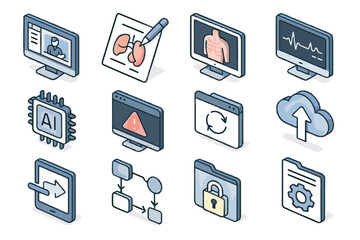 Dashboard ai icon vector cloud workflow encryption plan update remote surgery