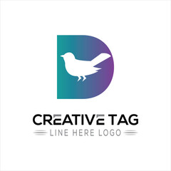 Bird  Creative D letter logo design icon