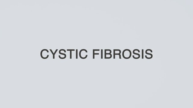 Cystic fibrosis word diagnosed with a stethoscope held in hand on a white background, illustrating genetic lung disorder, medical diagnosis, healthcare concept, and patient awareness