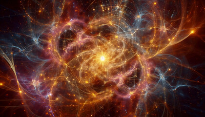 Obraz premium Fractal Energy Field, AI generated image