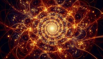 Obraz premium Fractal Energy Field, AI generated image