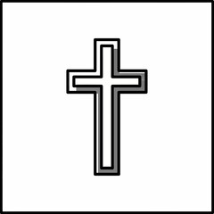 Simple Christian cross symbol on isolated white background, religious icon.