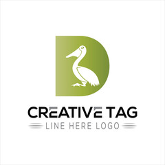 Bird  Creative D letter logo design icon