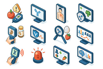 Symptom icon nutrition vector sensor emergency ai scanner response diet checker personalized