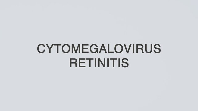 Cytomegalovirus retinitis word diagnosed with a stethoscope held in hand on a white background, illustrating viral eye infection, medical diagnosis, healthcare concept, and patient awareness