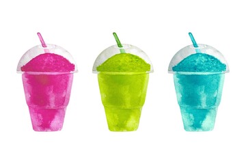 Set colorful cocktail with straws