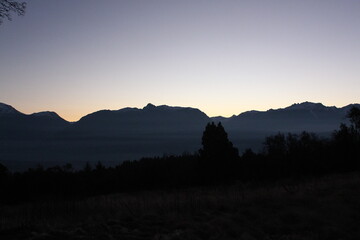 sunrise in the mountains