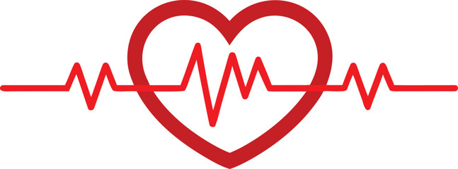 Vector Heartbeat Line Heart Design.