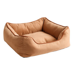 Obraz premium Cozy pet bed in warm brown color, perfect for dogs or cats to relax and sleep comfortably. Its soft fabric and supportive design ensure restful experience