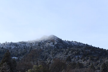 snow covered mountains