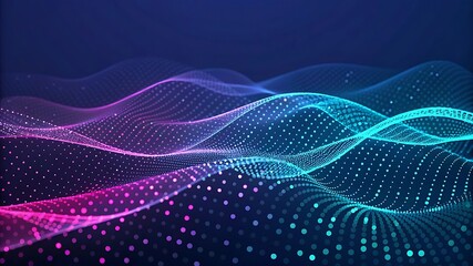 Digital waves of light particles abstract background