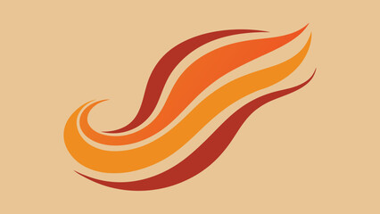 Obraz premium Abstract Flame Shape with Warm Orange and Red Hues on Beige transparency background fire flowing