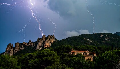 Storm over mountain peaks