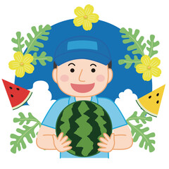 スイカ農家の男性